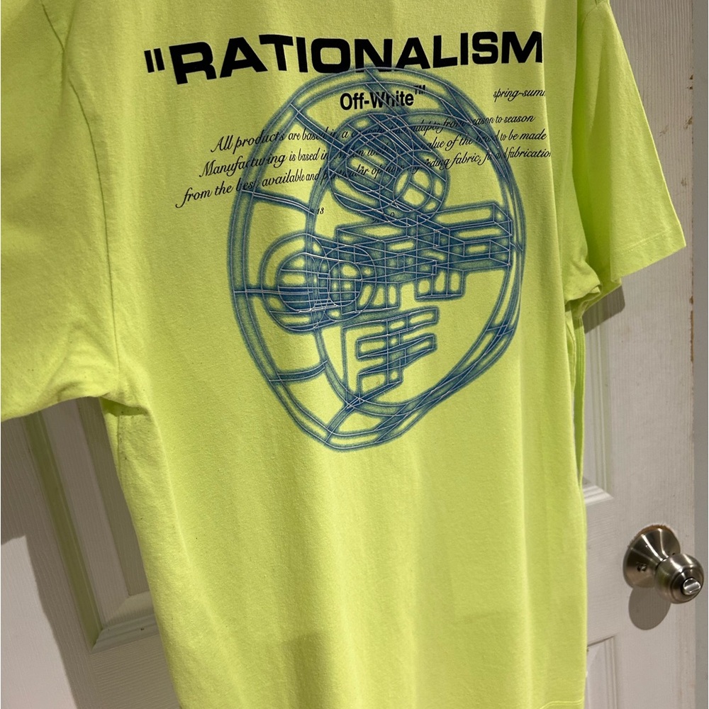 Off white Neon green “Rationalism” Tshirt